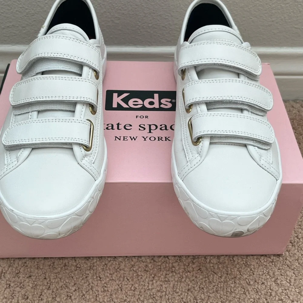 Kate Spade Keds White Women's Leather Sneakers Sz 7 - Picture 6 of 7